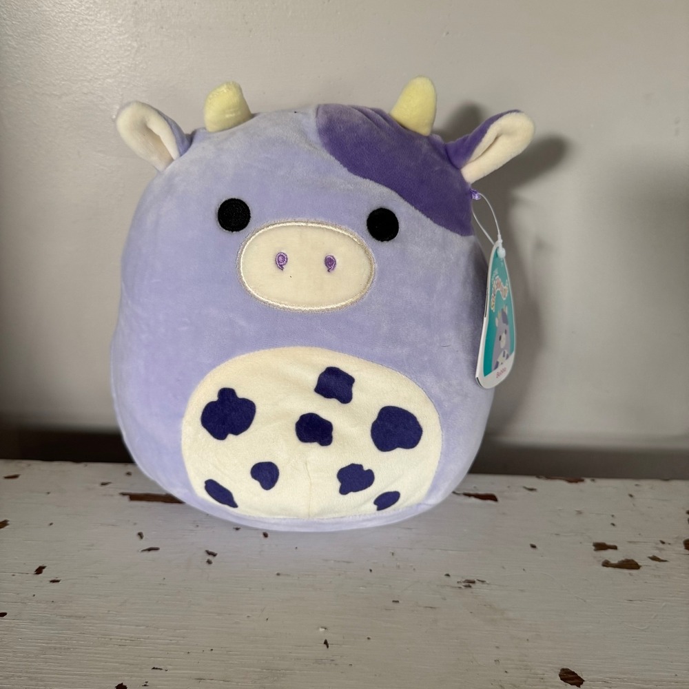 Squishmallows Bubba the Purple Cow Plush Stuffed Animal 8 Inch NWT